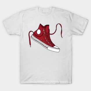 Deep red high tops T-Shirt